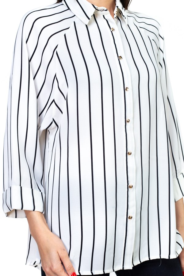 Stripe Snap Button Down Shirt
