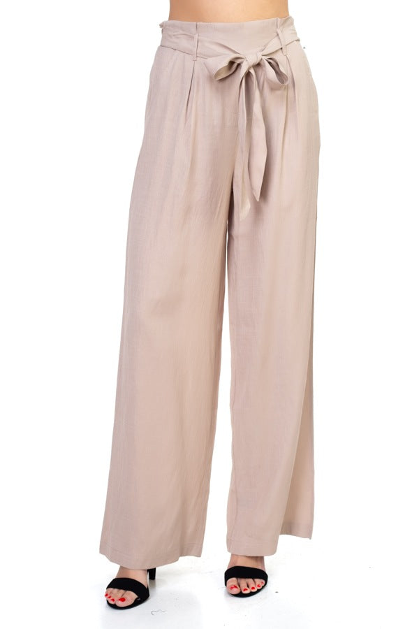 Belted Wide Leg Pants