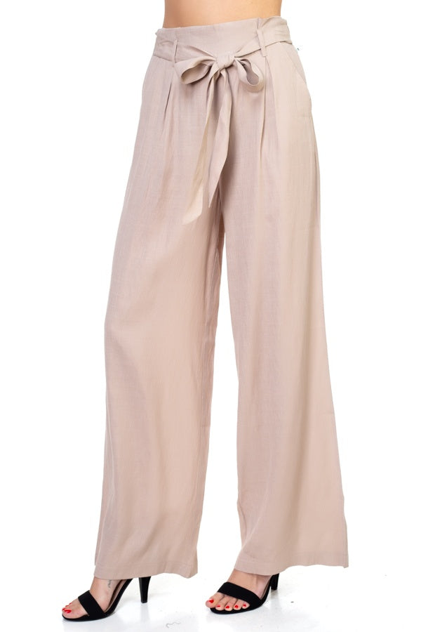 Belted Wide Leg Pants