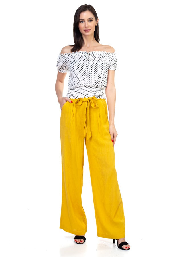 Belted Wide Leg Pants