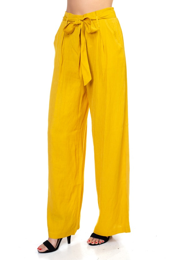 Belted Wide Leg Pants