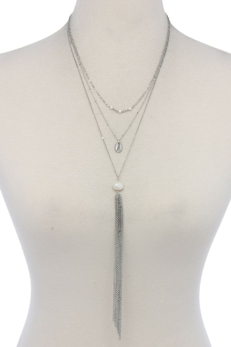 Pearl Bead Multi Layered Necklace