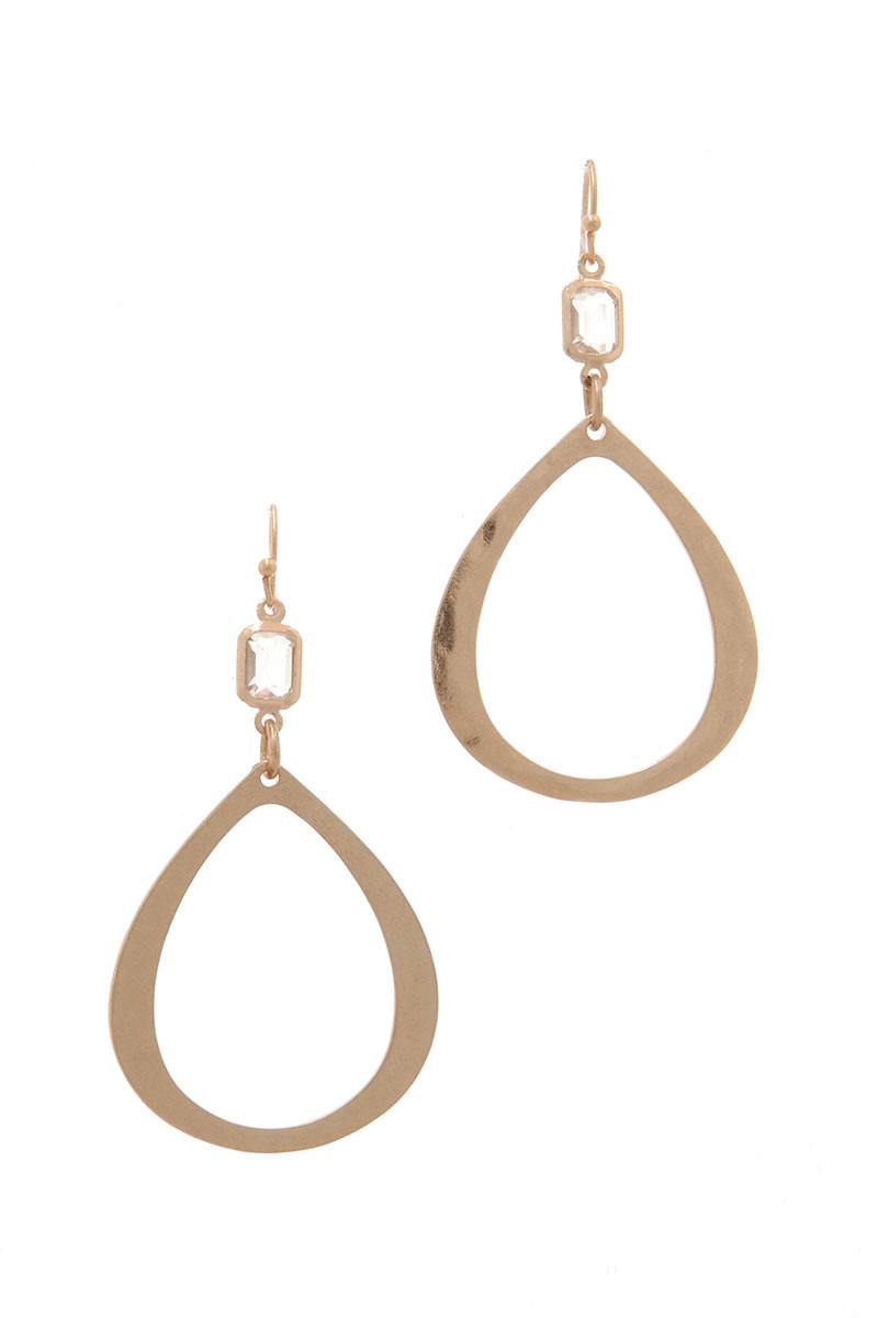 Wide Teardrop Shape Drop Earring