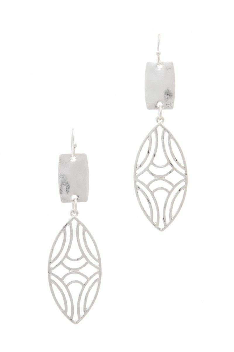 Pointed Oval Shape Post Drop Earring