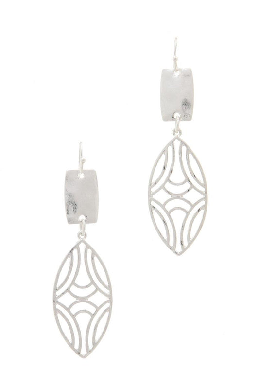 Pointed Oval Shape Post Drop Earring