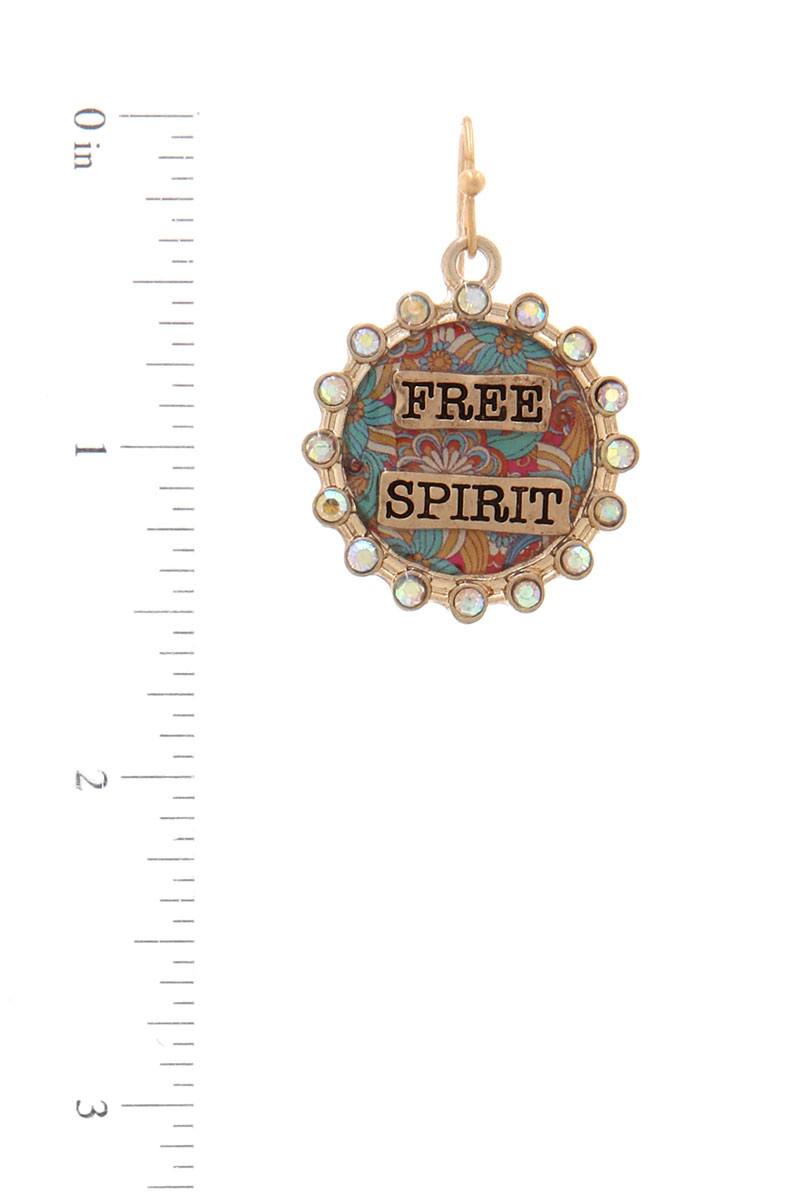 "free Spirit" Rhinestone Circle Drop Earring