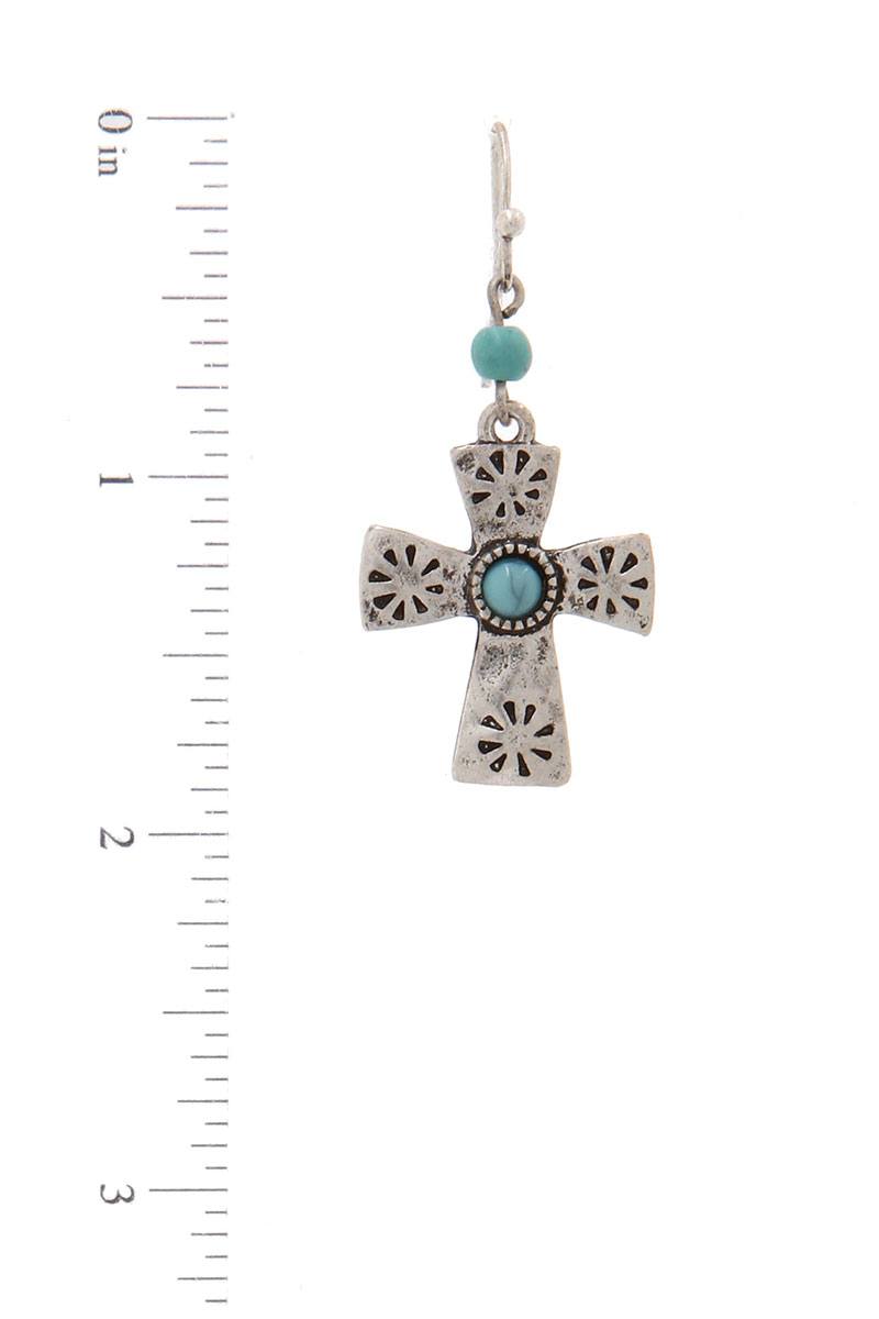 Filigree Cross Drop Earring