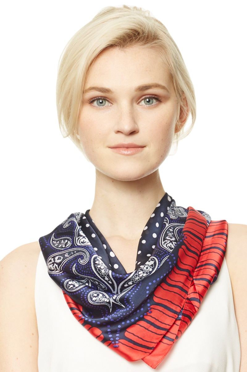 Paisley Print Square Scarf