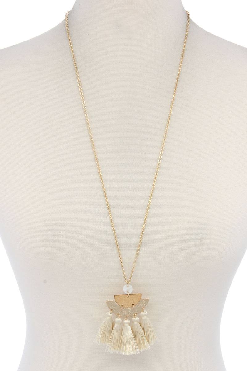 Half Circle Tassel Pendant Necklace