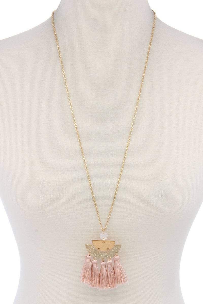Half Circle Tassel Pendant Necklace