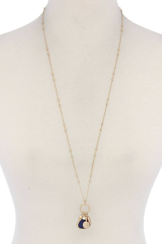 Faux Stone Dangle Pendant Necklace