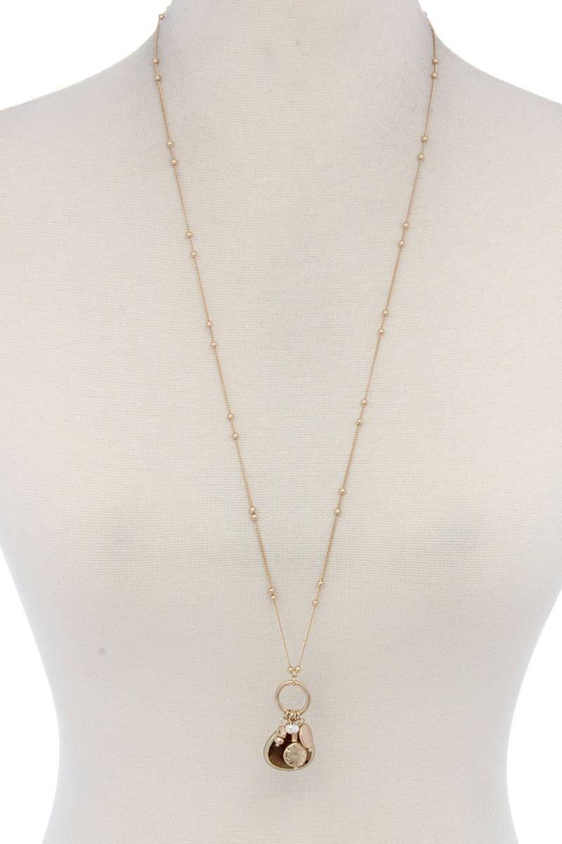 Faux Stone Dangle Pendant Necklace