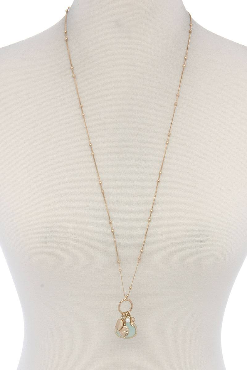 Faux Stone Dangle Pendant Necklace