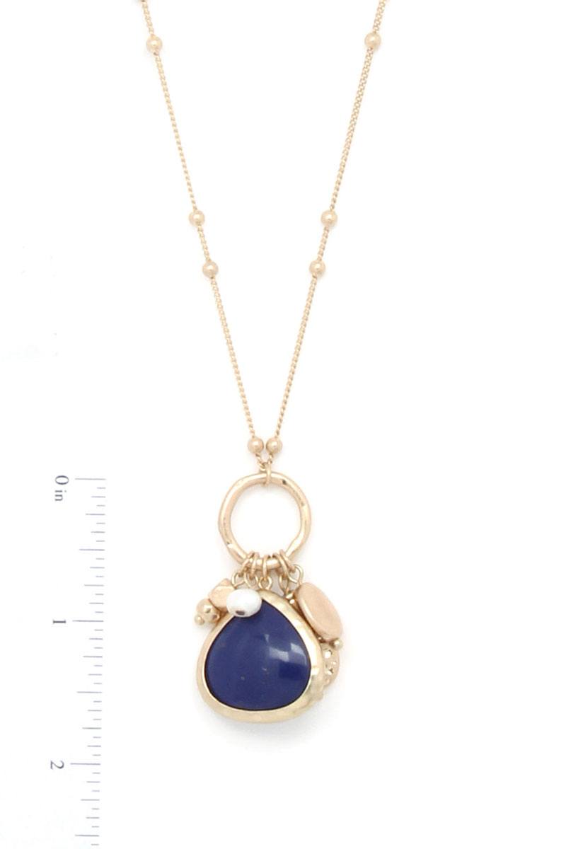 Faux Stone Dangle Pendant Necklace