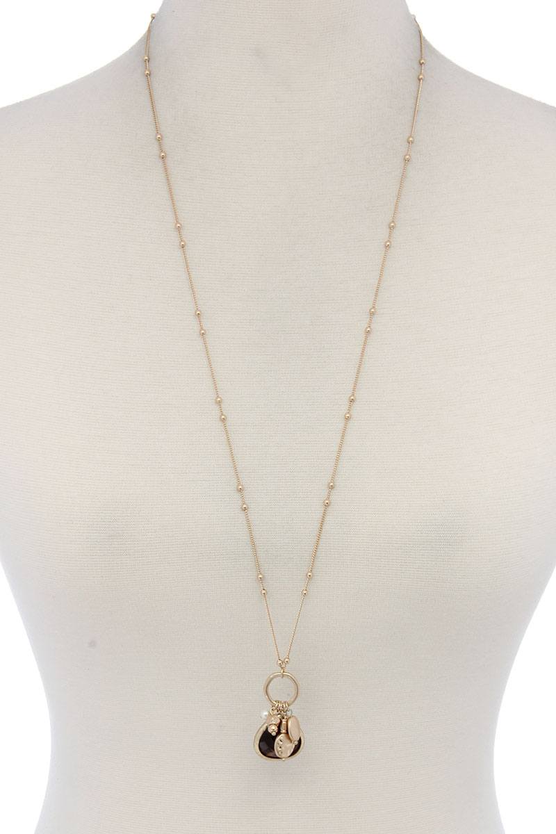 Faux Stone Dangle Pendant Necklace