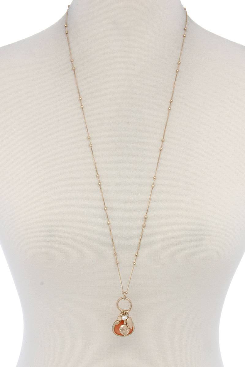Faux Stone Dangle Pendant Necklace