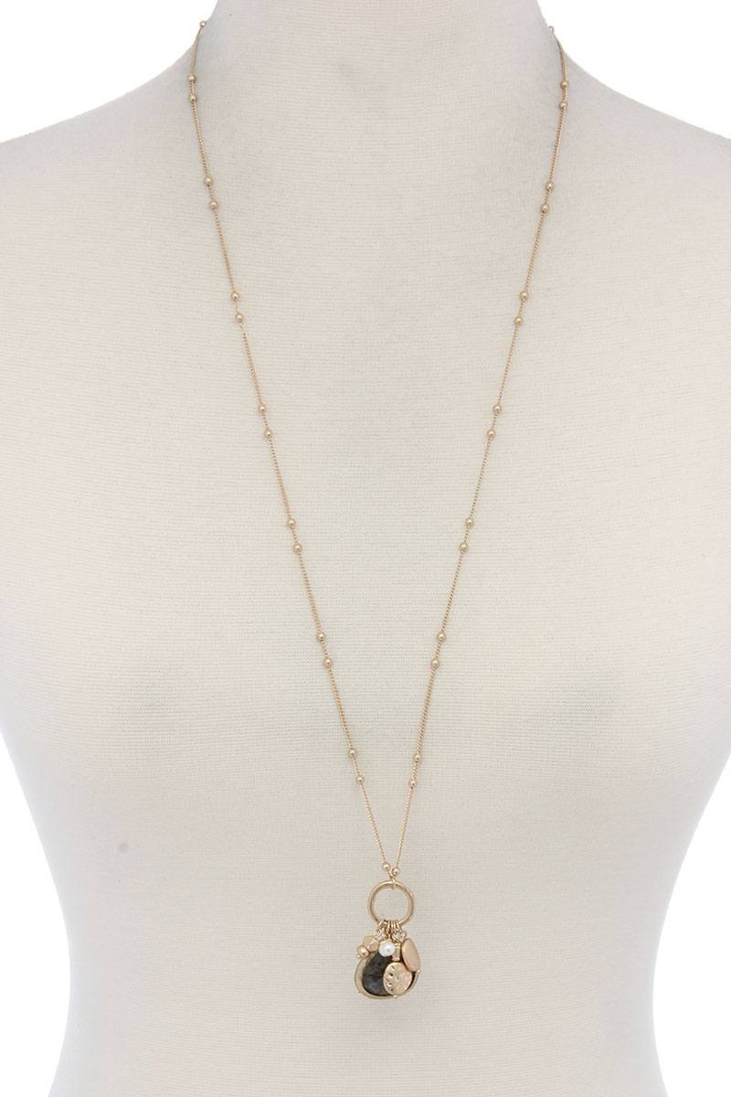 Faux Stone Dangle Pendant Necklace