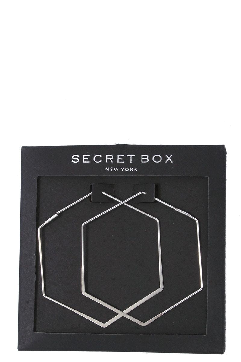Hexagon Shape Hoop Earring
