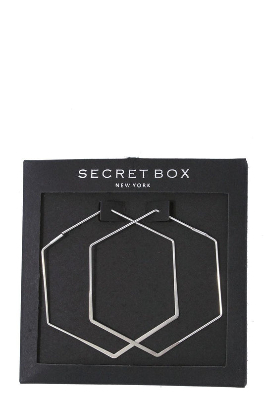 Hexagon Shape Hoop Earring
