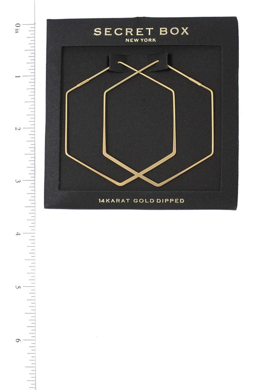 Hexagon Shape Hoop Earring