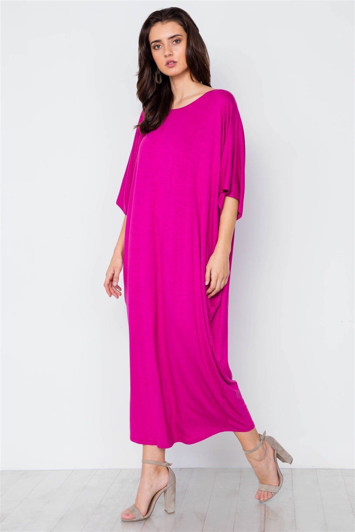 Basic Loose Fit Maxi Shirt Dress