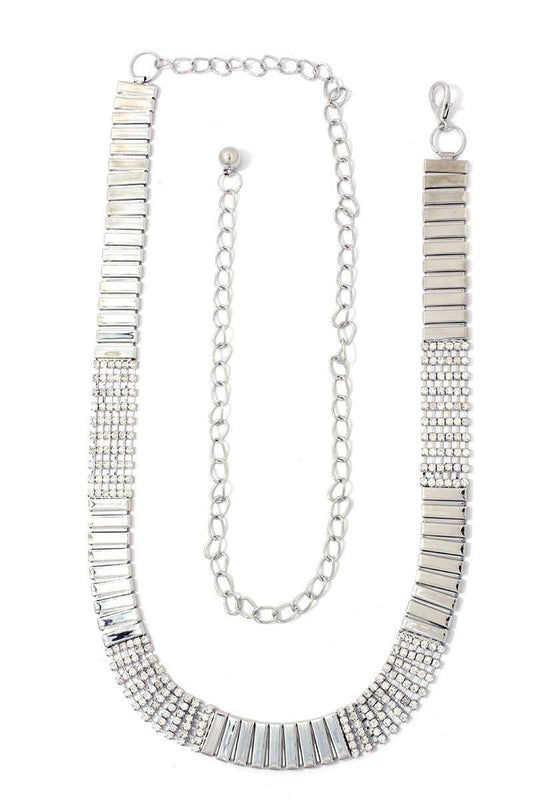 Rhinestone Metal Chain Belt