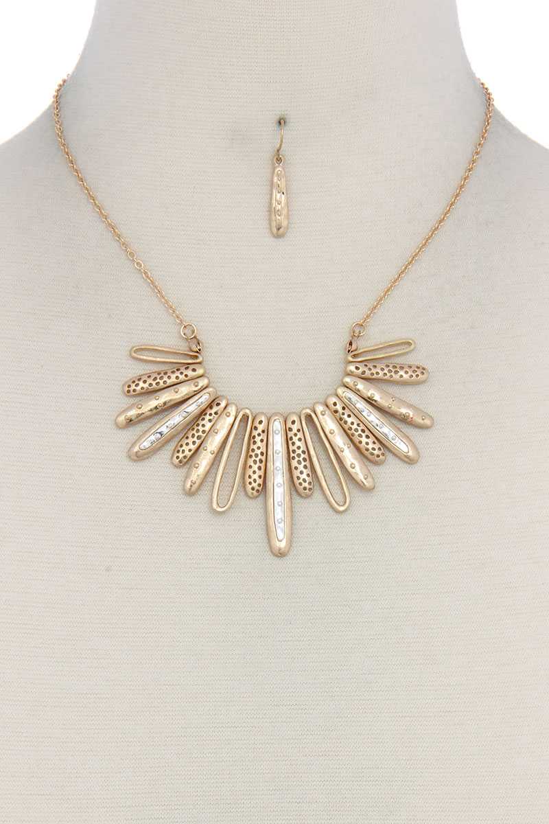 Long Oval Shape Metal Necklace