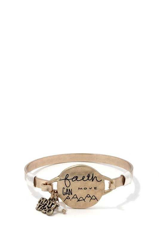 Faith Can Move Mountains Metal Bracelet