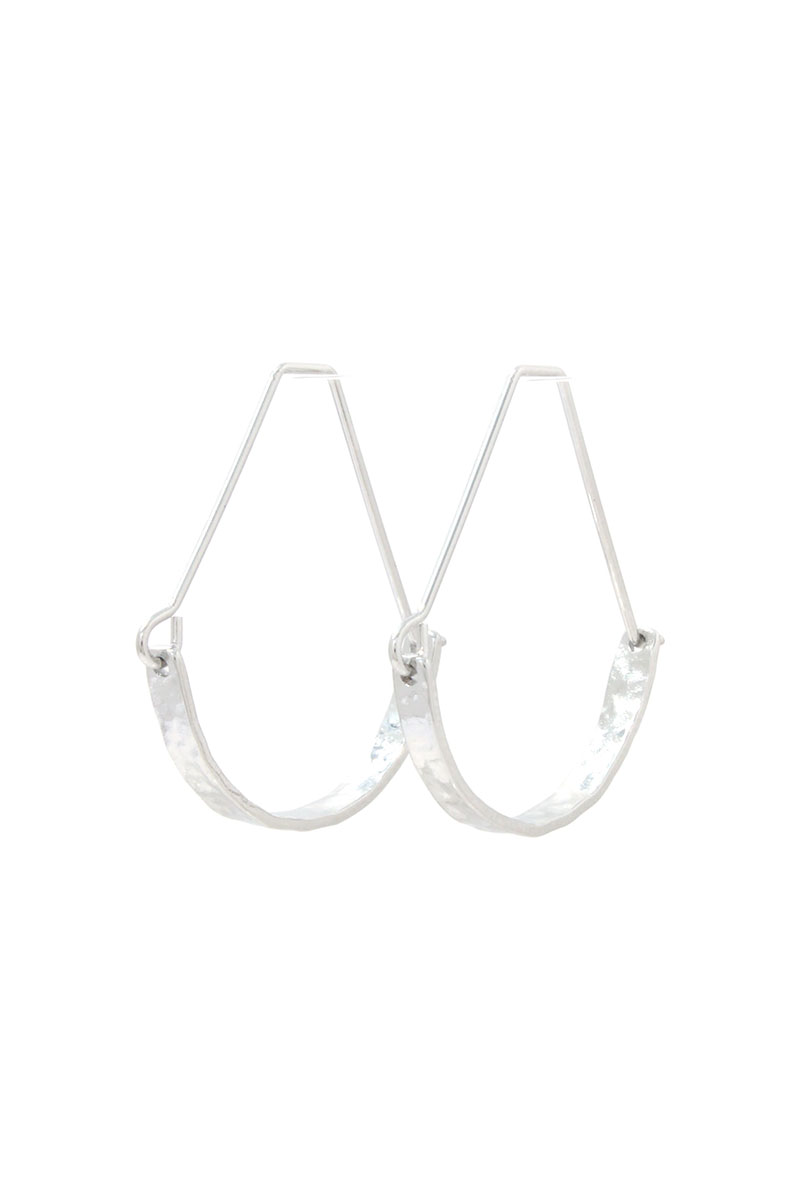 Hammered Metal Drop Earring
