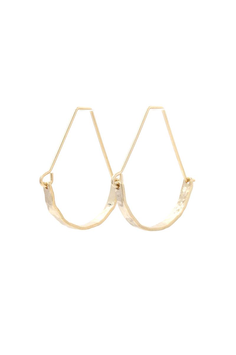 Hammered Metal Drop Earring