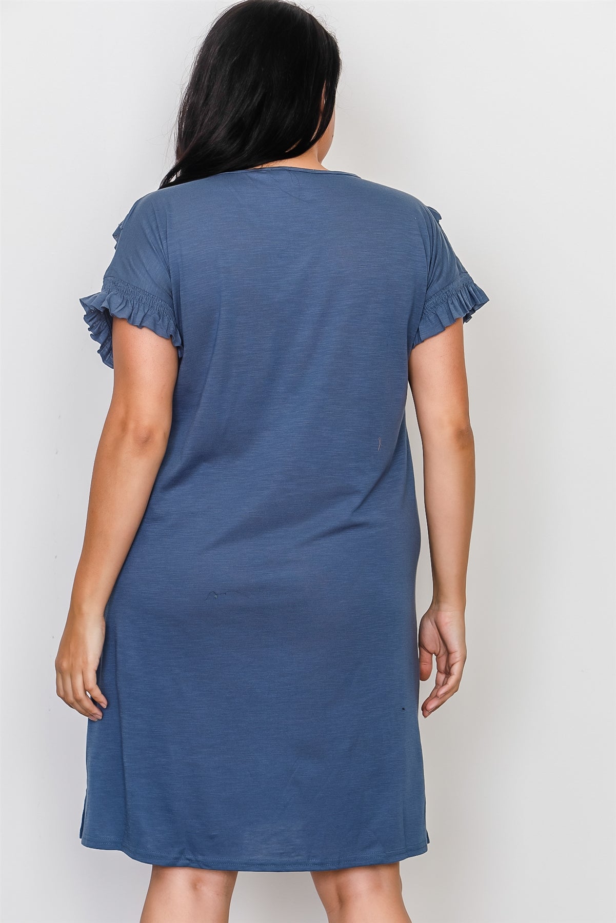 Plus Size Ruffle Front Midi Dress