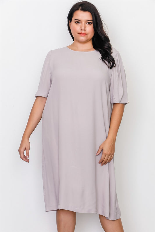 Plus Size Coral Contemporary Midi Dress