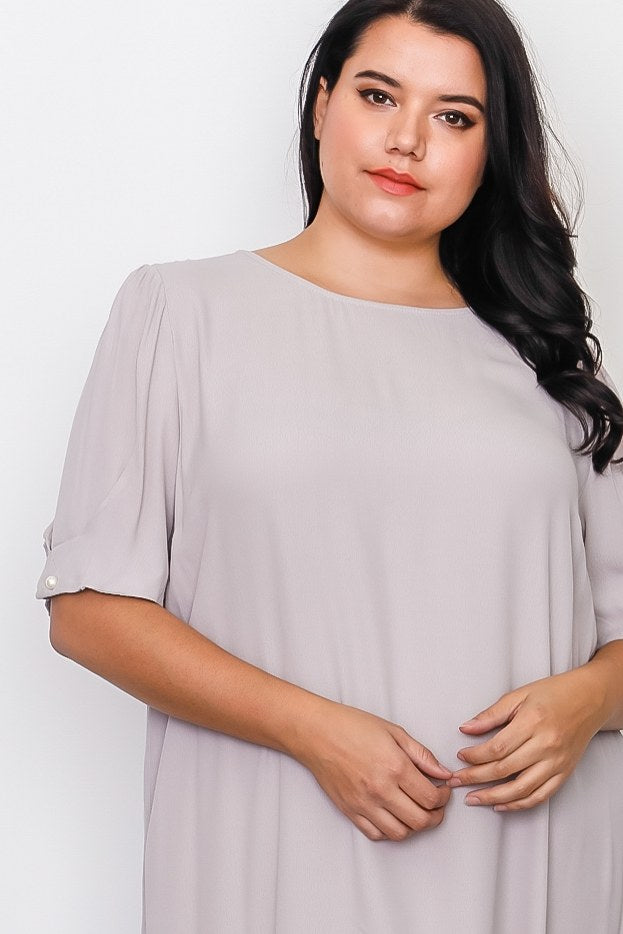 Plus Size Coral Contemporary Midi Dress