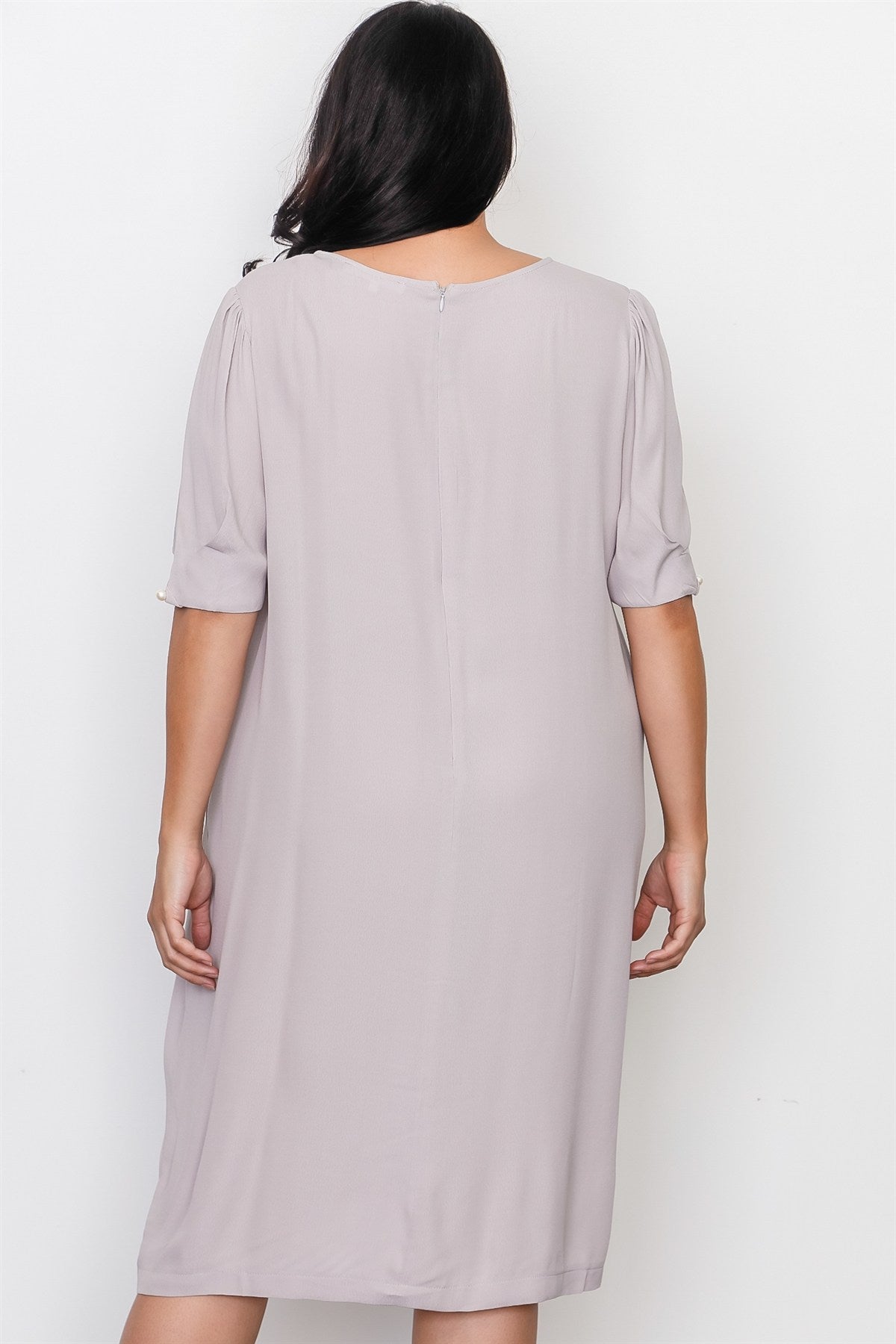 Plus Size Coral Contemporary Midi Dress