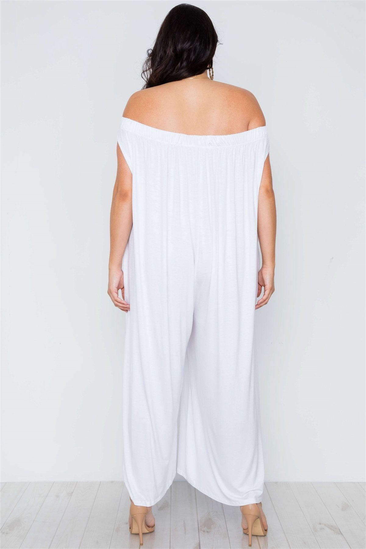 Plus Size Basic Off-the-shoulder Jumpsuit