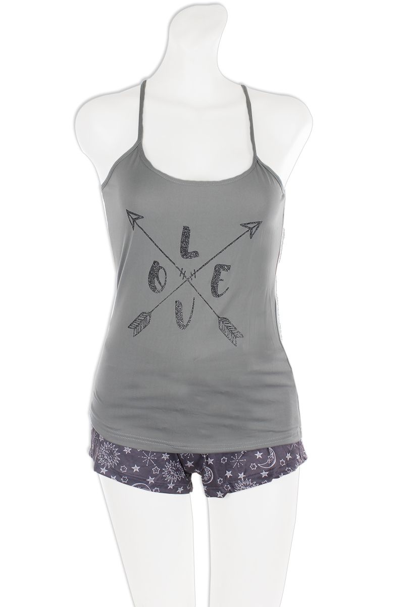 Brushed Knit Keyhole Cami And Shorts Set