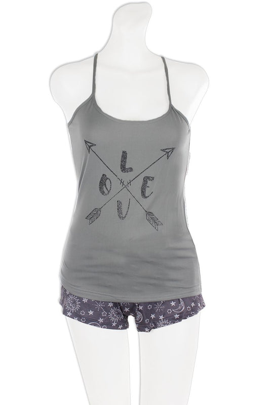 Brushed Knit Keyhole Cami And Shorts Set
