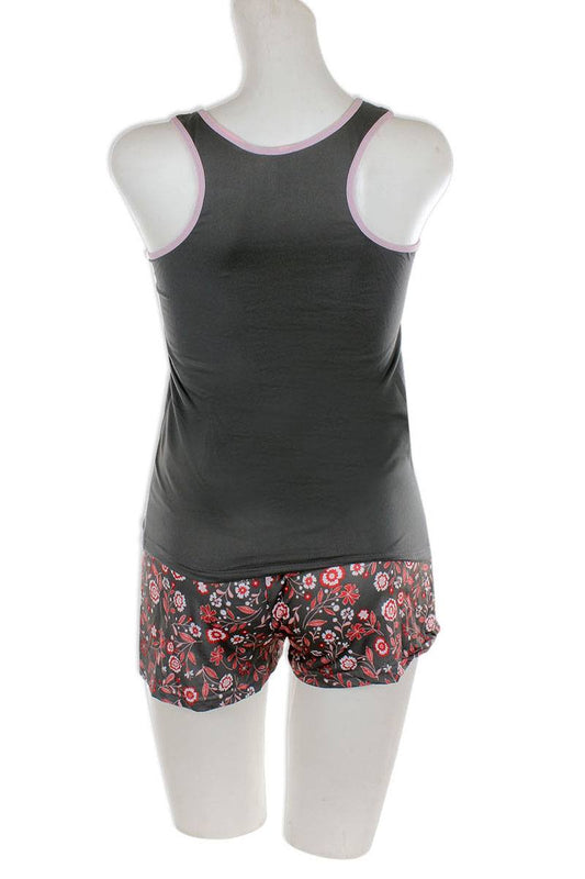 Knit Racerback Tank With Printed Shorts Set