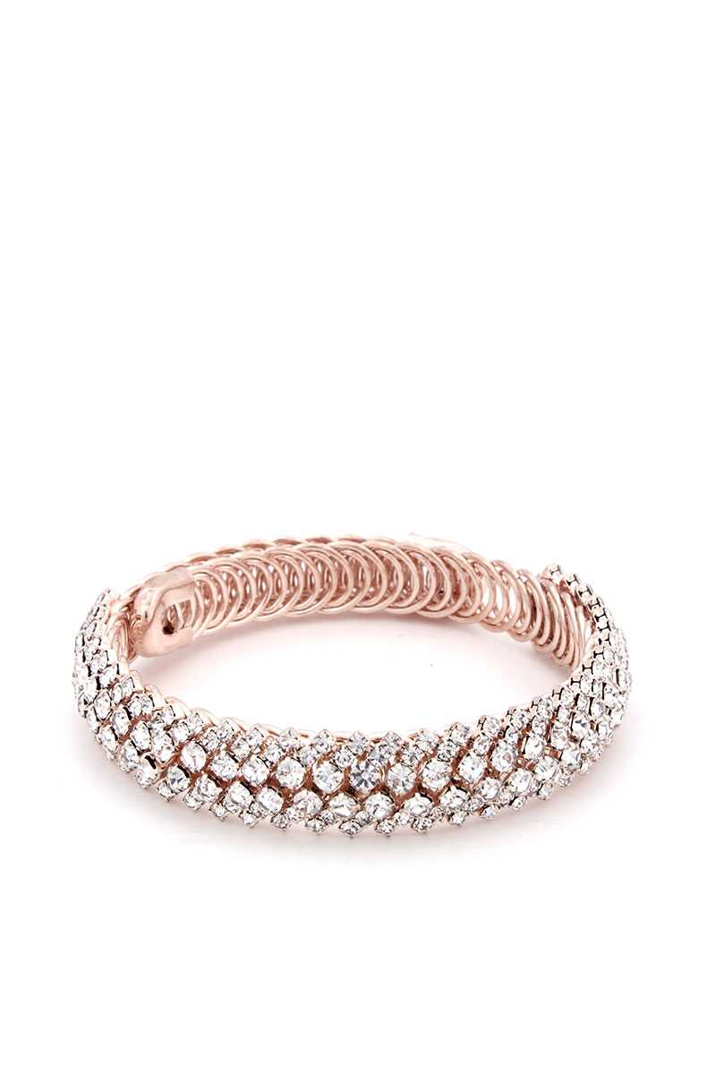 Flexible Rhinestone Metal Bracelet