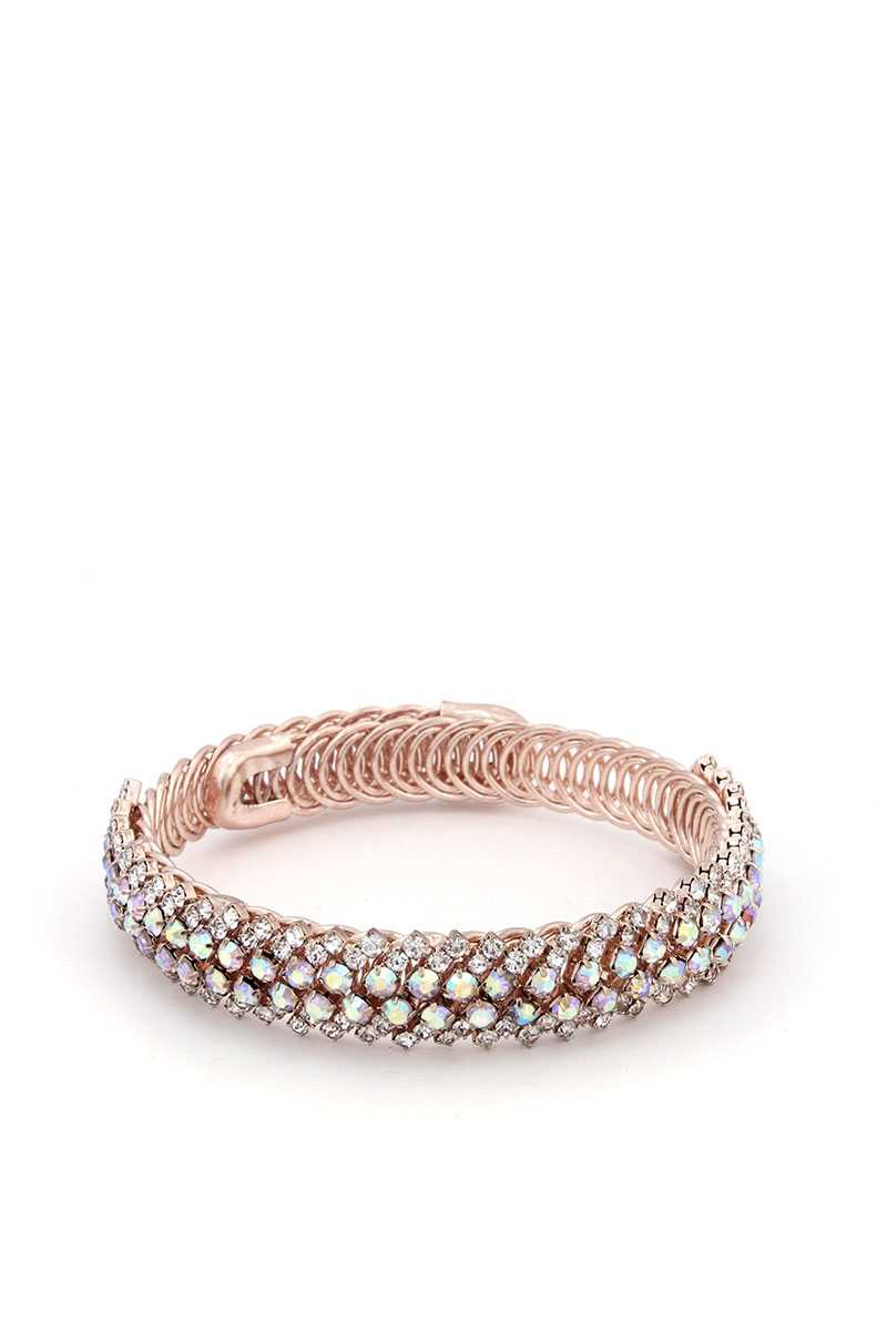 Flexible Rhinestone Metal Bracelet