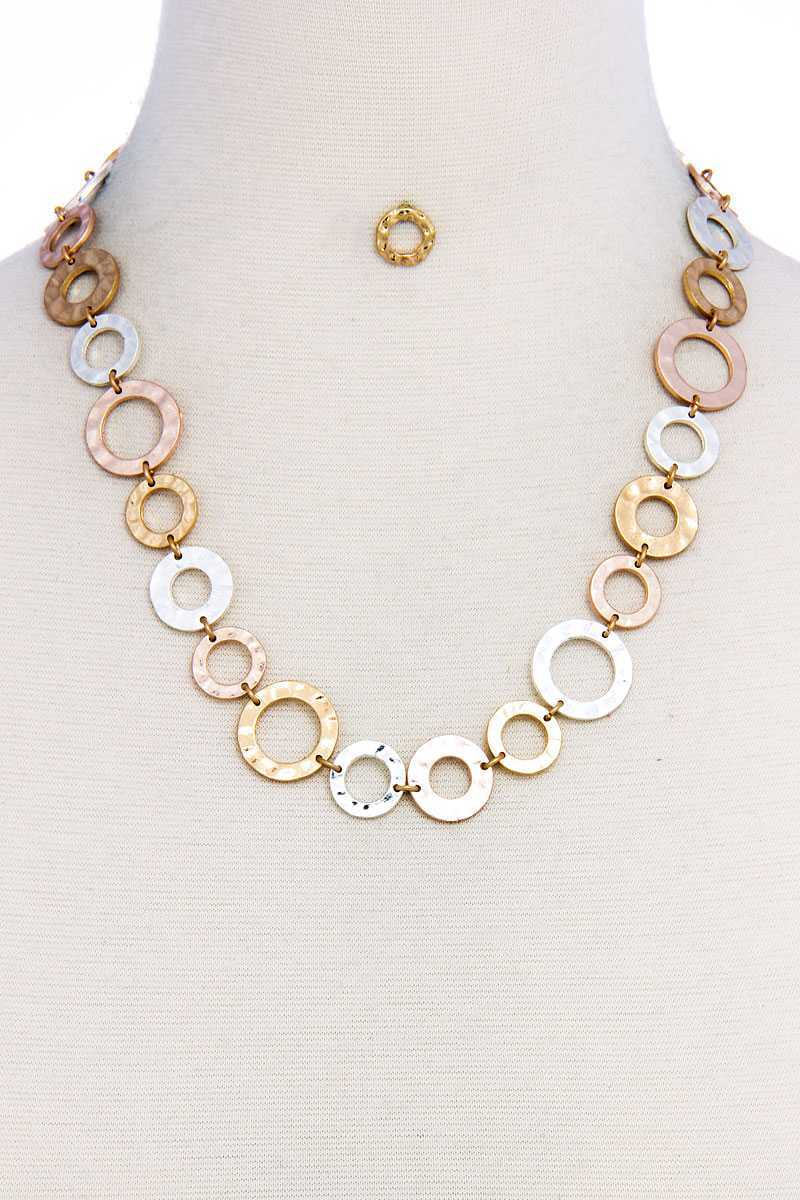 Designer Chic Trendy Hoop Chain Necklace And Earring Set