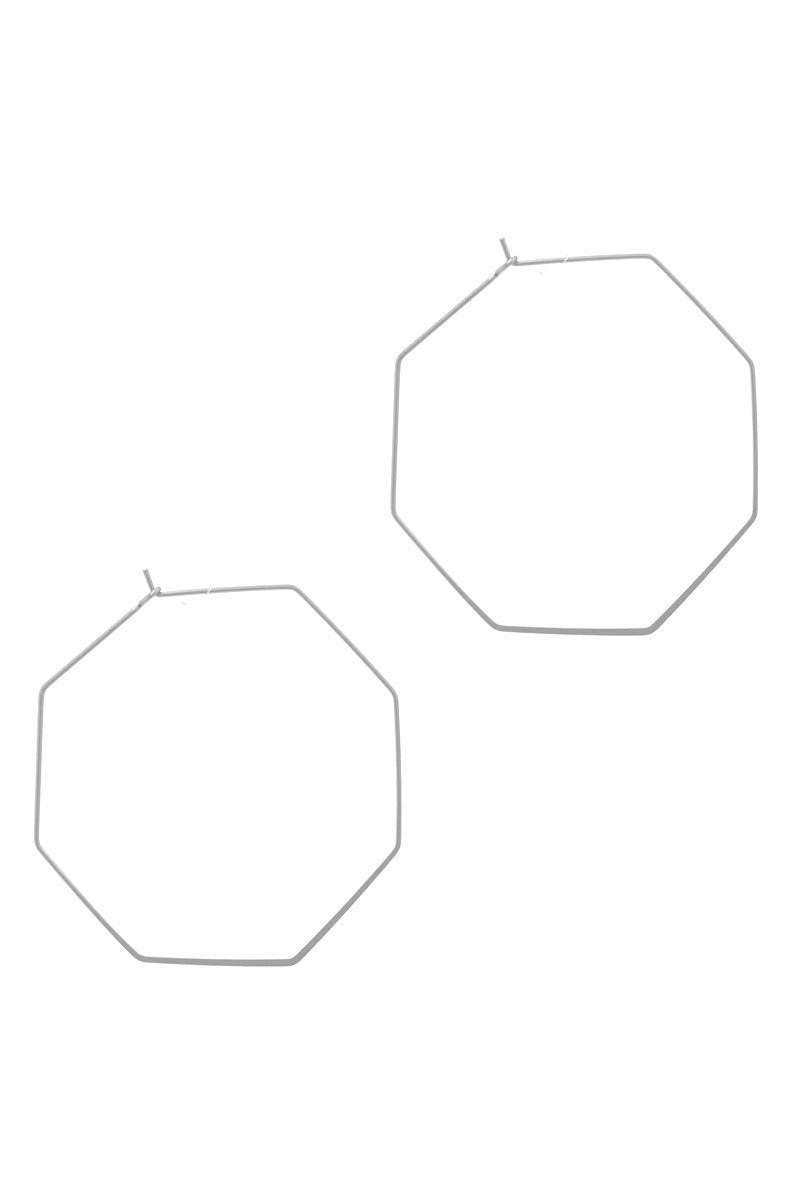 Modern Fashion Hexagonal Hoop Earring
