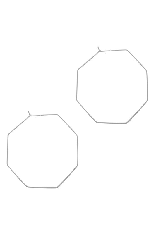 Modern Fashion Hexagonal Hoop Earring