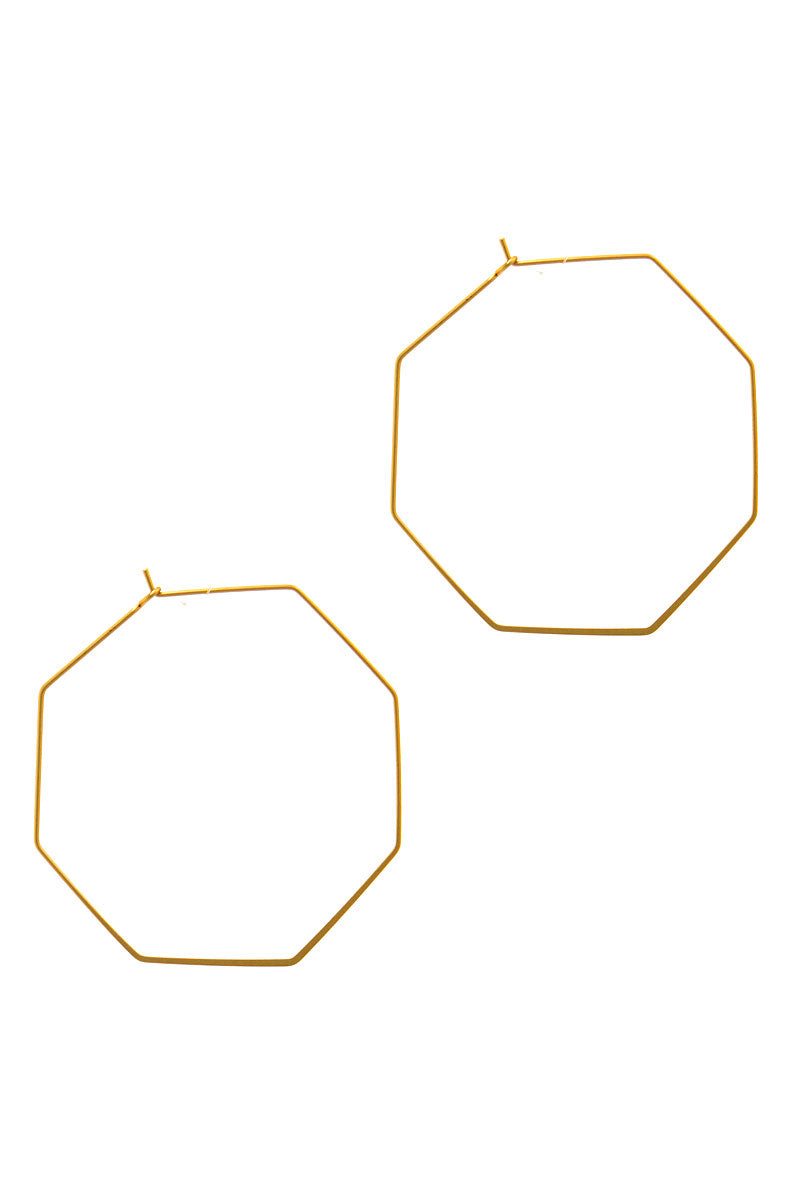 Modern Fashion Hexagonal Hoop Earring