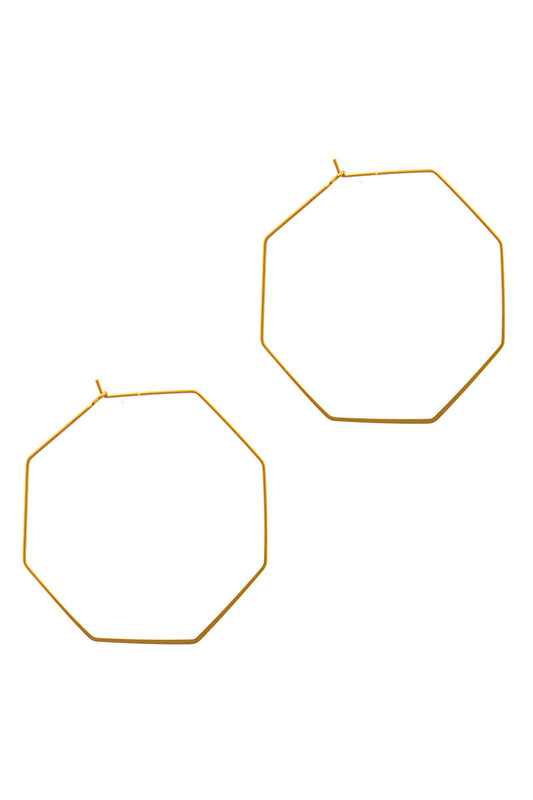 Modern Fashion Hexagonal Hoop Earring
