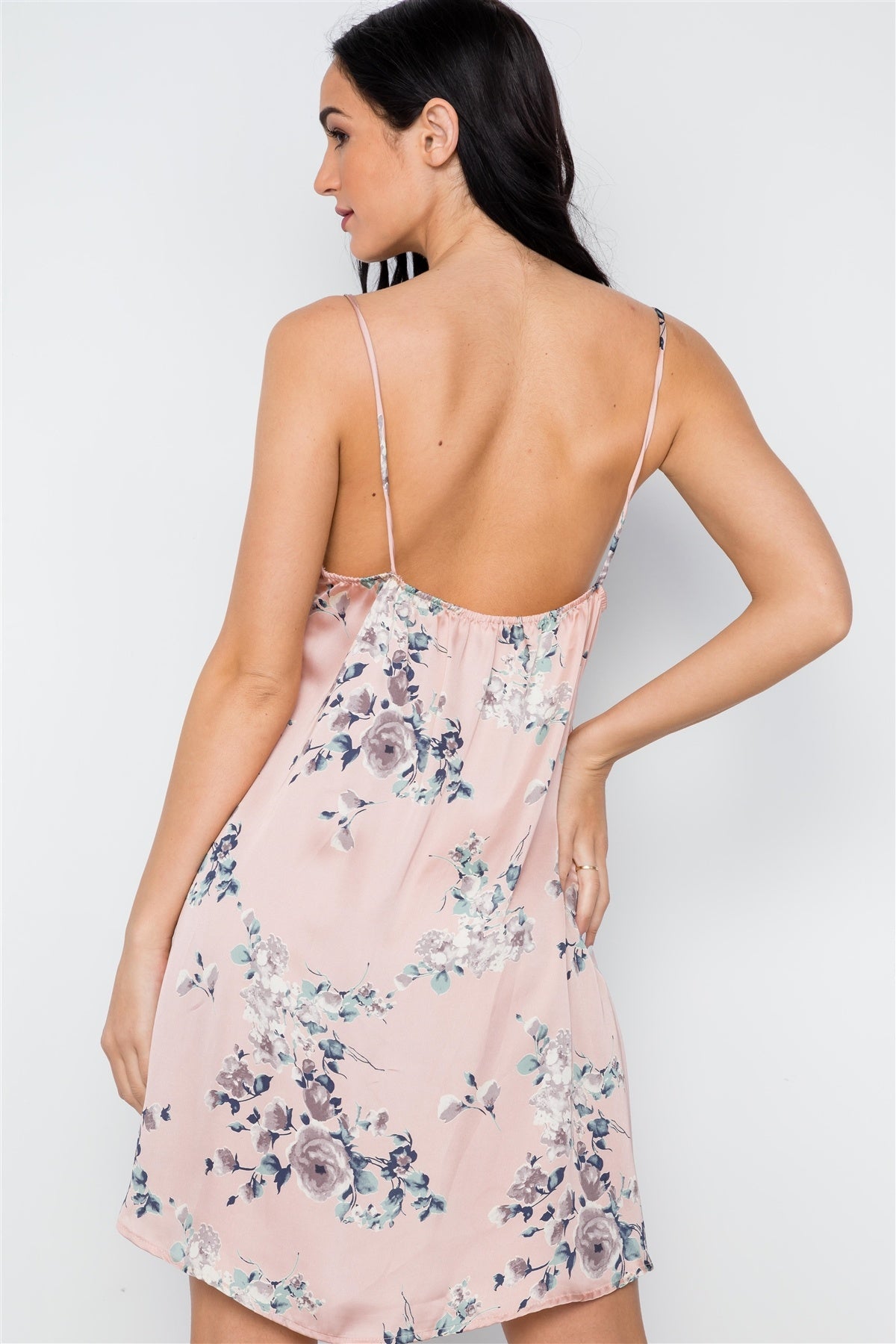 Floral Lace Trim Slip Cami Mini Dress