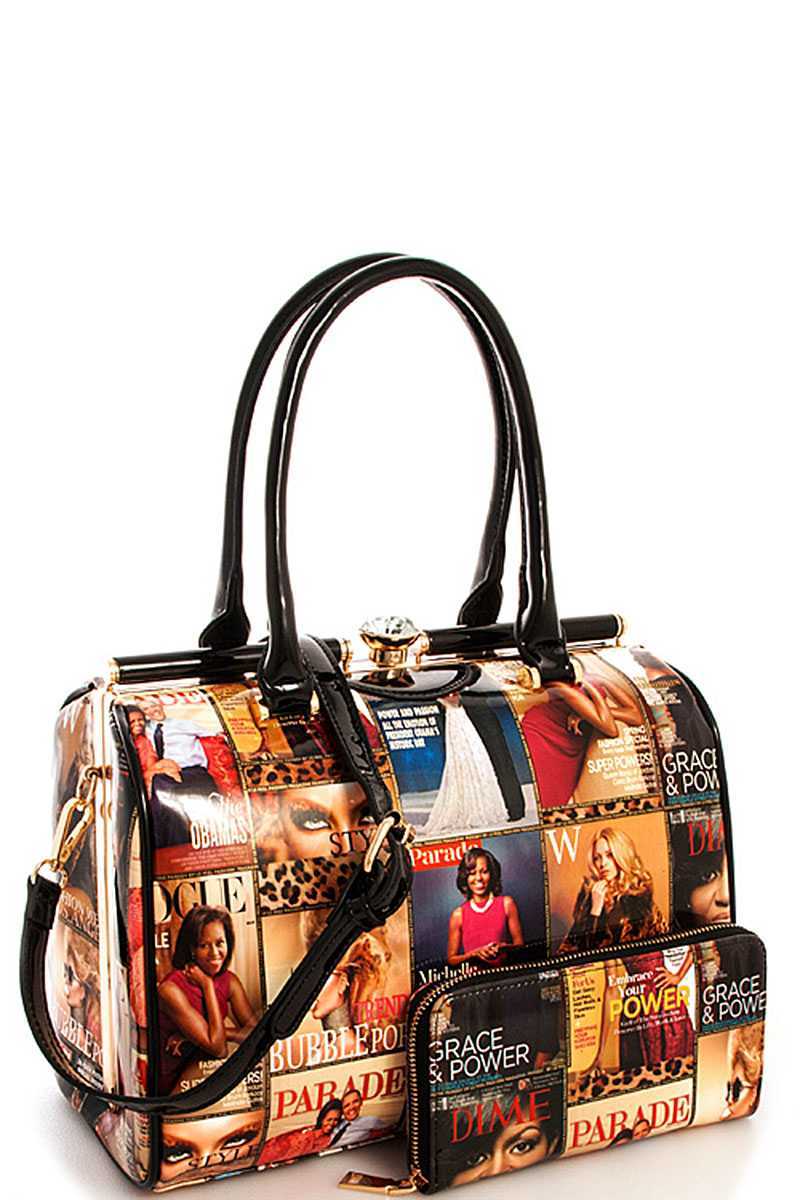 2in1 Designer Trendy Magazine Satchel With Long Strap