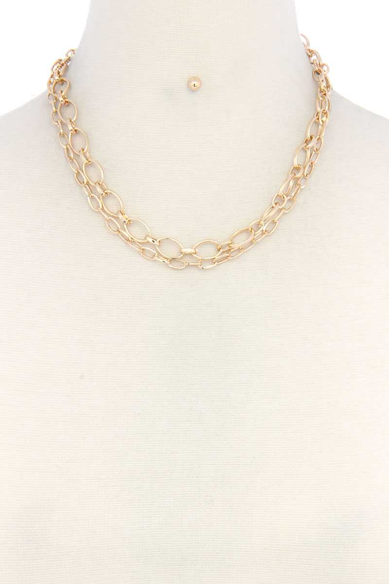 Metal Chain Layered Necklace