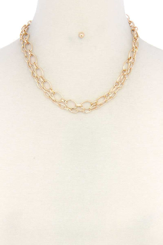 Metal Chain Layered Necklace