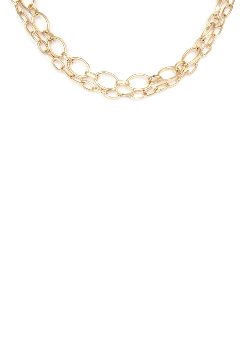 Metal Chain Layered Necklace